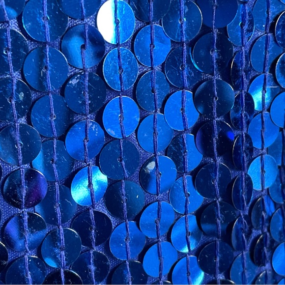 Vintage Niteline by Della Roufogali Sapphire Blue Sequin Dress - 4 - Picture 9 of 10